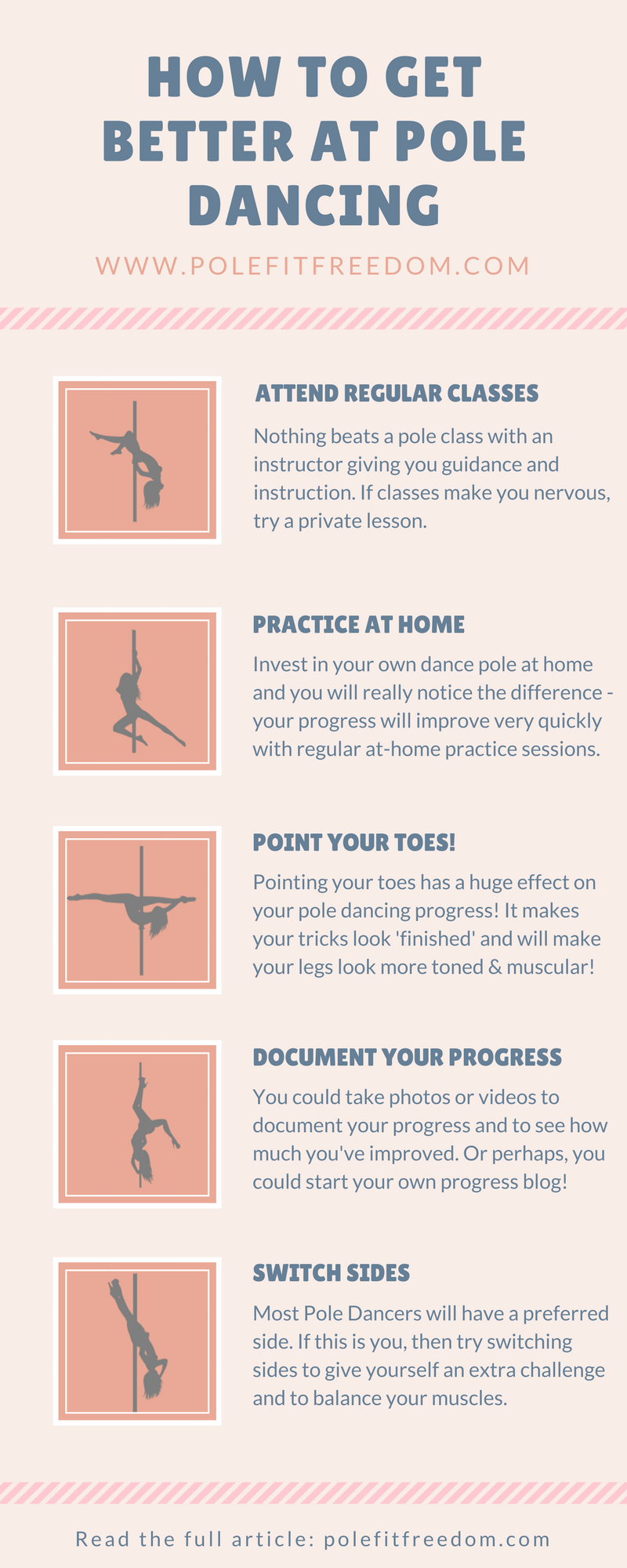 How to get better at pole dancing infographic 