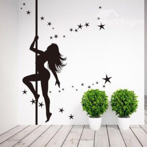 Pole dance wall decal