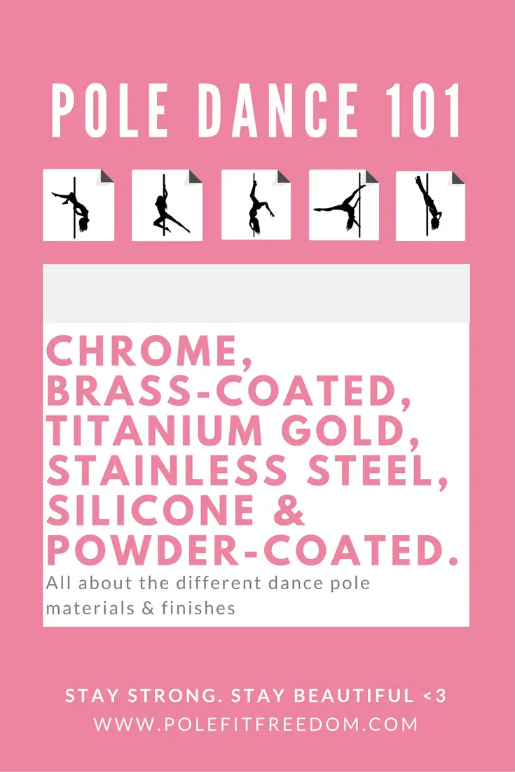 Different dance pole materials and finishes by X Pole and Lupit Pole - which one is right for you?